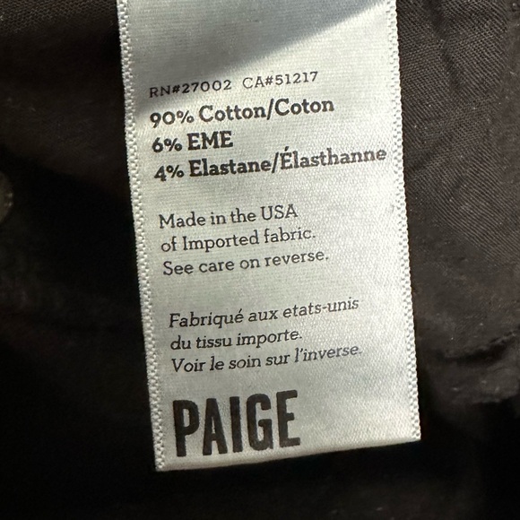 PAIGE Black Moto Style Skinny Jeans High Waist Size 27 - Picture 7 of 7
